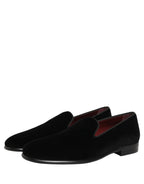Dolce & Gabbana Black Velvet Loafers Formal Men Dress Shoes Dolce & Gabbana