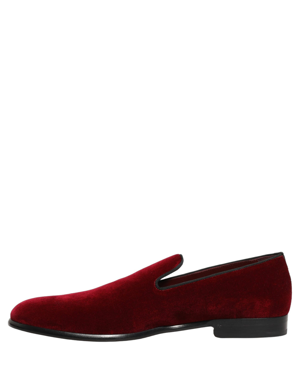 Dolce & Gabbana Maroon Velvet Slip On Men Dress Loafers Shoes