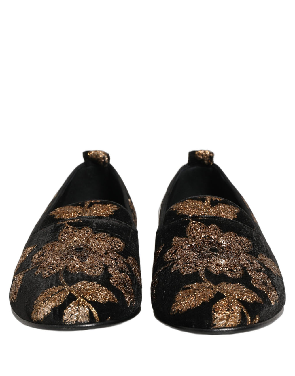Dolce & Gabbana Black Floral Jacquard Dress Loafers Shoes Dolce & Gabbana