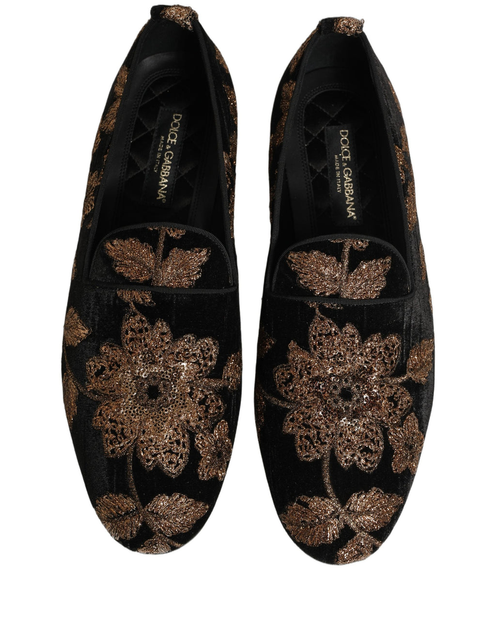 Dolce & Gabbana Black Floral Jacquard Dress Loafers Shoes Dolce & Gabbana