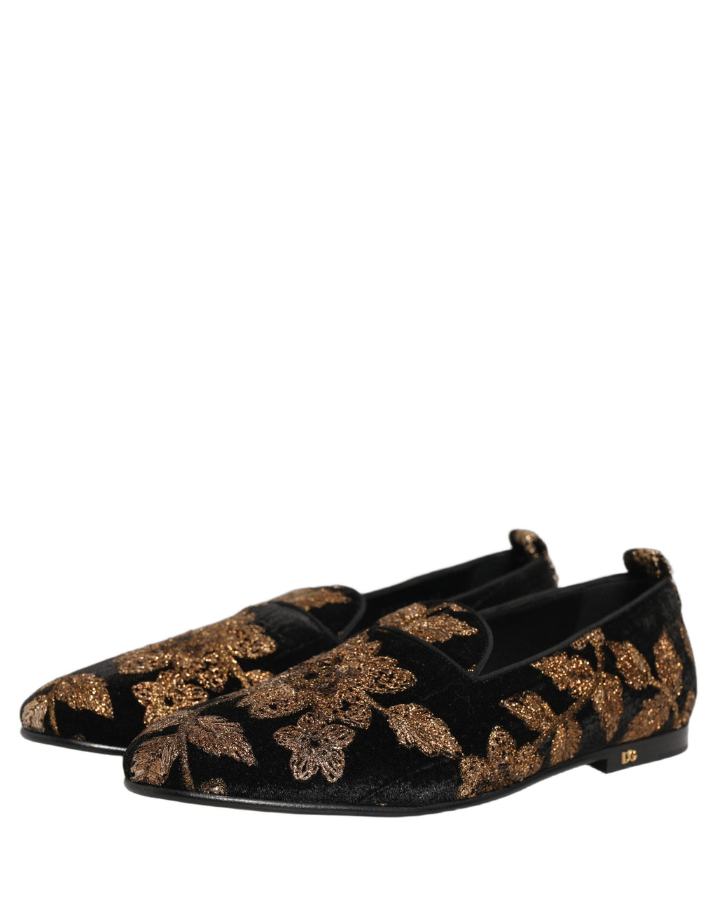 Dolce & Gabbana Black Floral Jacquard Dress Loafers Shoes Dolce & Gabbana