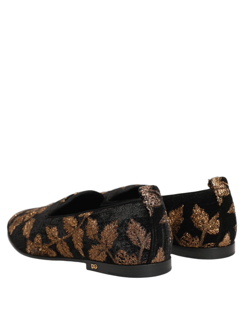Dolce & Gabbana Black Floral Jacquard Dress Loafers Shoes Dolce & Gabbana