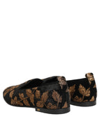 Dolce & Gabbana Black Floral Jacquard Dress Loafers Shoes Dolce & Gabbana