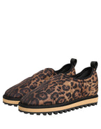 Dolce & Gabbana Brown Leopard Print Quilted Men Sneakers Shoes Dolce & Gabbana
