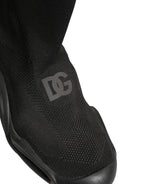 Dolce & Gabbana Black Slip On Wave Socks Men Sneakers Shoes Dolce & Gabbana