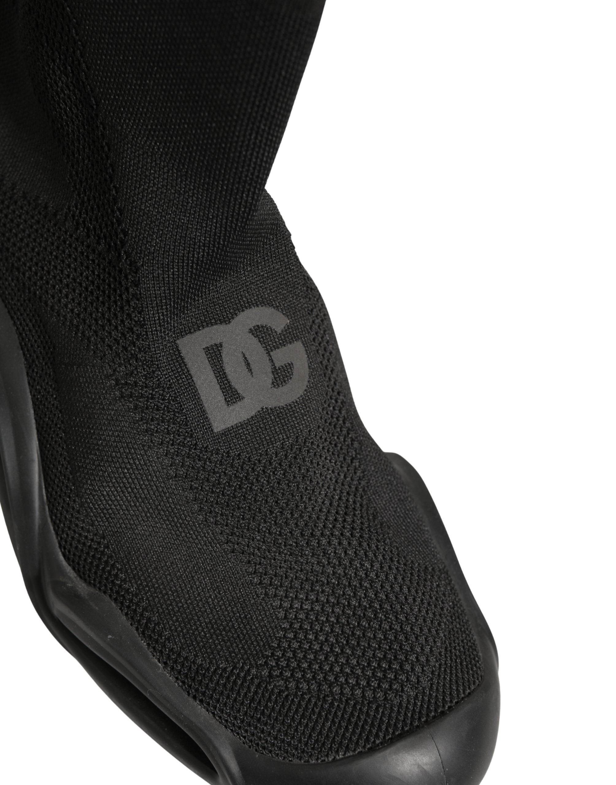 Dolce & Gabbana Black Slip On Wave Socks Men Sneakers Shoes Dolce & Gabbana
