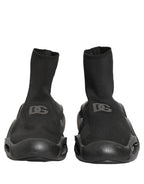 Dolce & Gabbana Black Slip On Wave Socks Men Sneakers Shoes Dolce & Gabbana