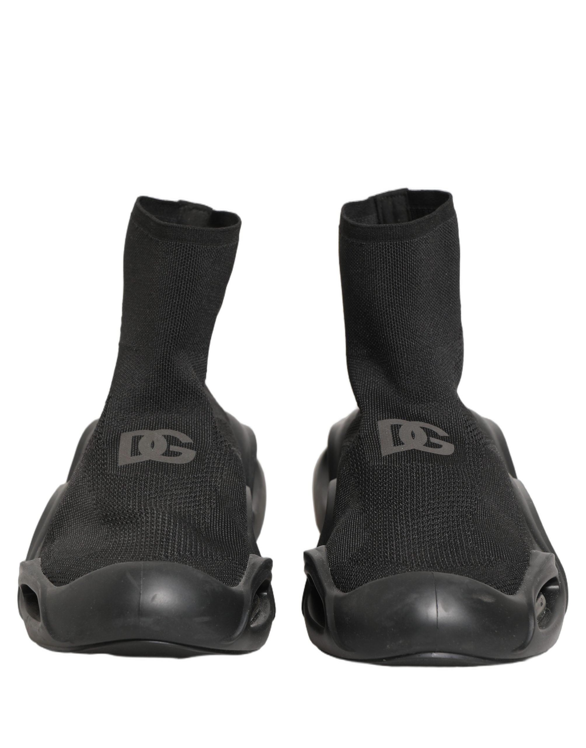 Dolce & Gabbana Black Slip On Wave Socks Men Sneakers Shoes Dolce & Gabbana