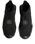 Dolce & Gabbana Black Slip On Wave Socks Men Sneakers Shoes Dolce & Gabbana