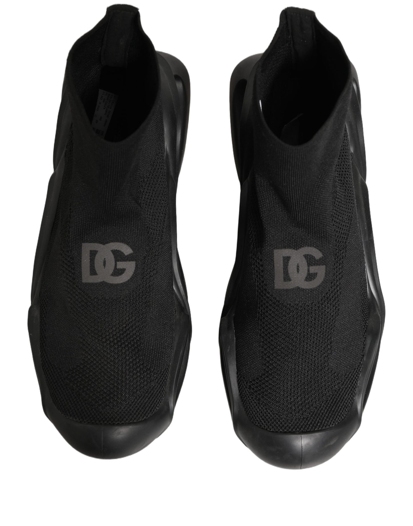Dolce & Gabbana Black Slip On Wave Socks Men Sneakers Shoes Dolce & Gabbana