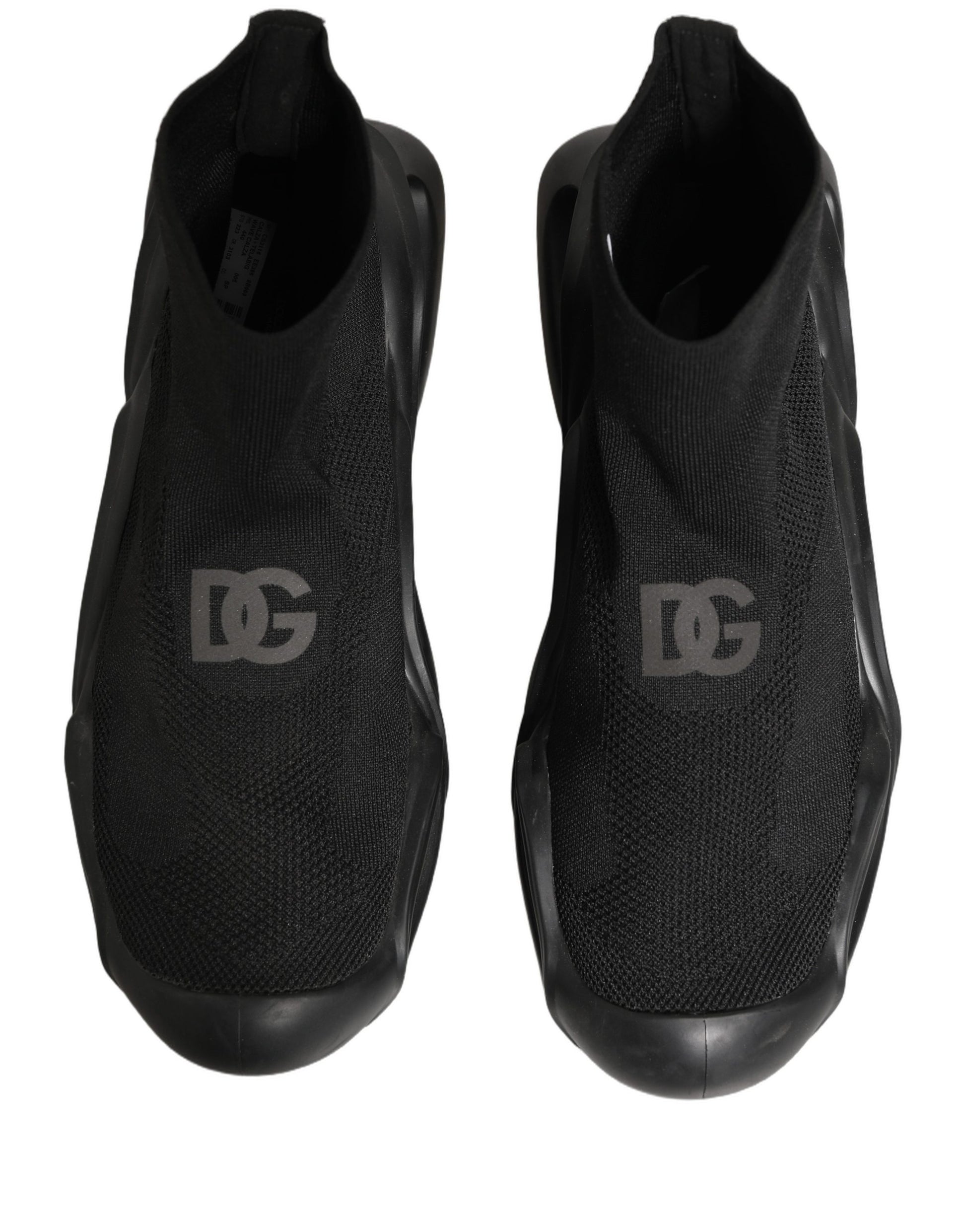 Dolce & Gabbana Black Slip On Wave Socks Men Sneakers Shoes Dolce & Gabbana