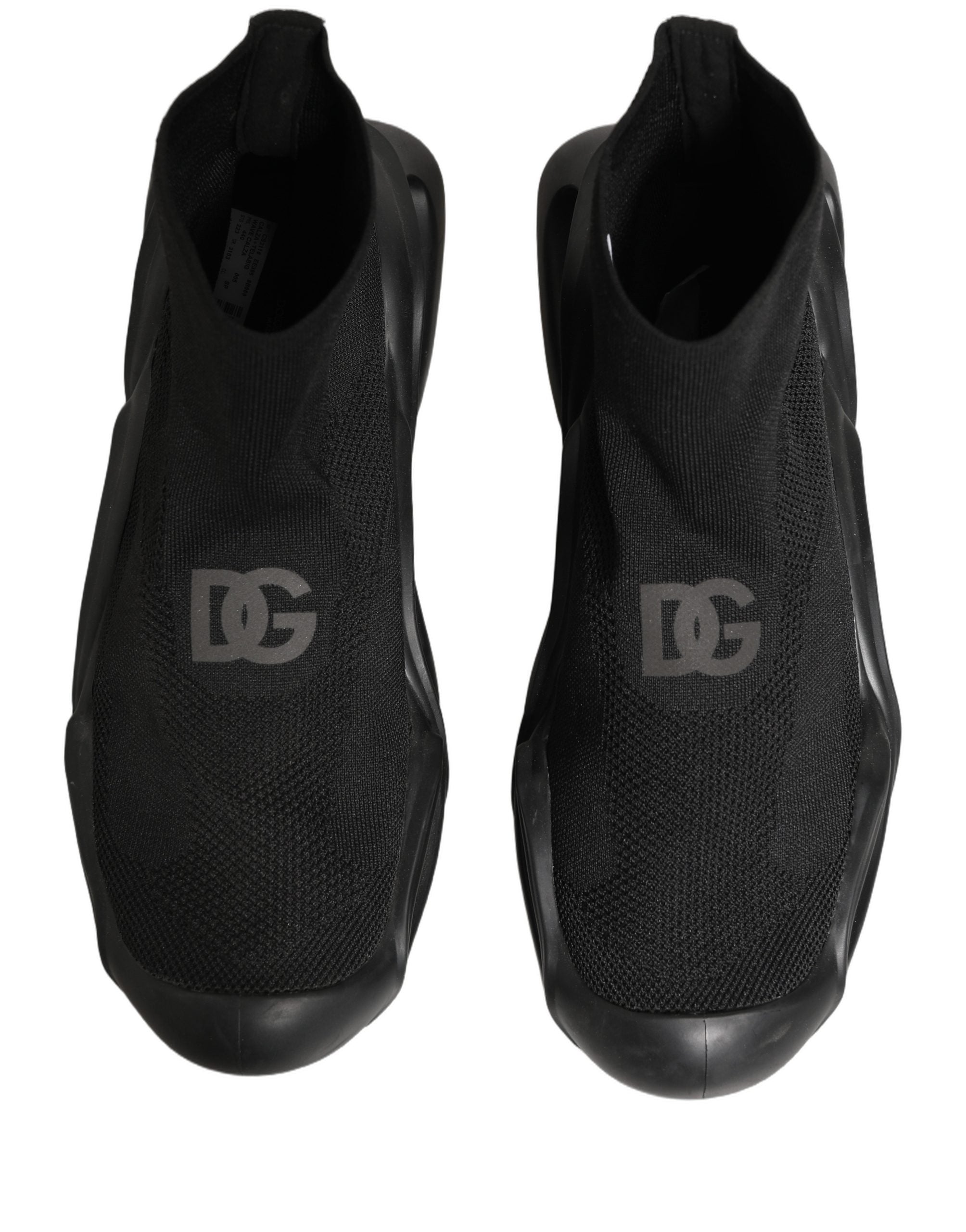 Dolce & Gabbana Black Slip On Wave Socks Men Sneakers Shoes Dolce & Gabbana