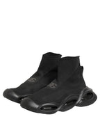 Dolce & Gabbana Black Slip On Wave Socks Men Sneakers Shoes Dolce & Gabbana