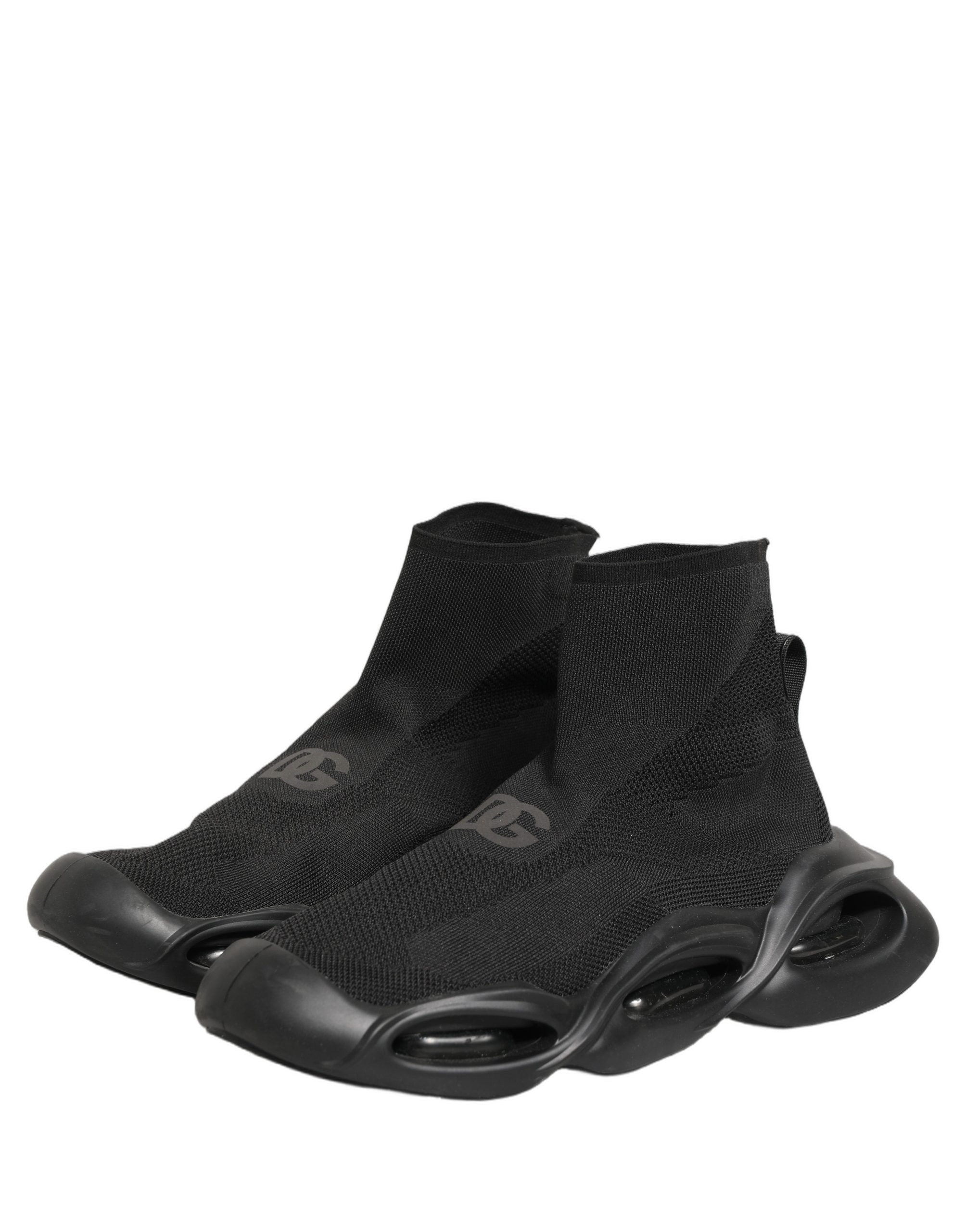 Dolce & Gabbana Black Slip On Wave Socks Men Sneakers Shoes Dolce & Gabbana