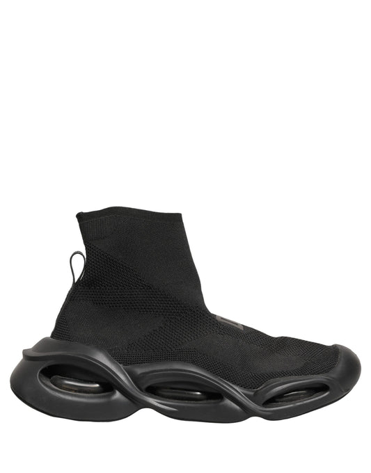 Dolce & Gabbana Black Slip On Wave Socks Men Sneakers Shoes Dolce & Gabbana