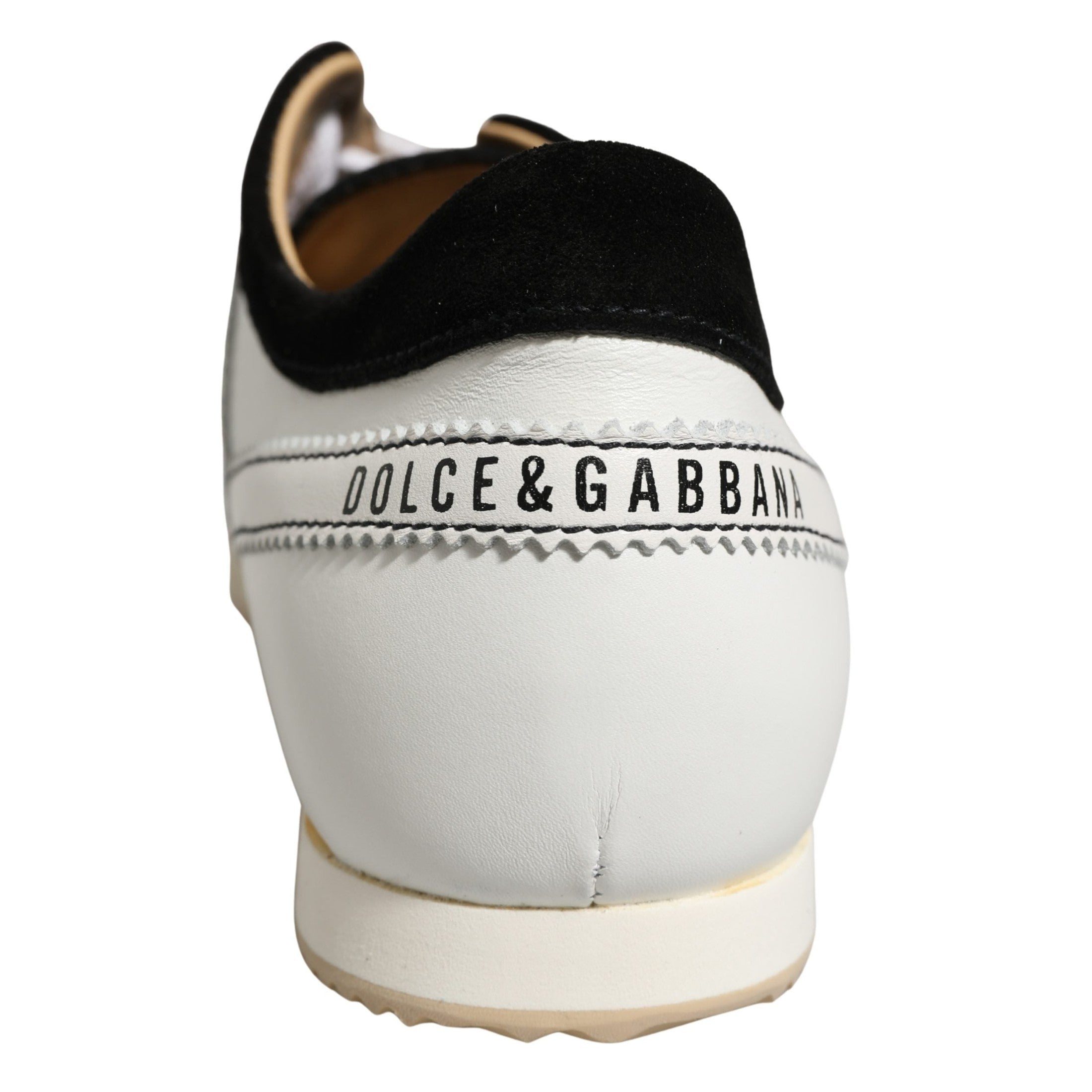 Dolce & Gabbana Black White Leather Suede Low Top Sneakers Shoes Dolce & Gabbana