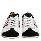 Dolce & Gabbana Black White Leather Suede Low Top Sneakers Shoes Dolce & Gabbana