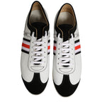 Dolce & Gabbana Black White Leather Suede Low Top Sneakers Shoes Dolce & Gabbana