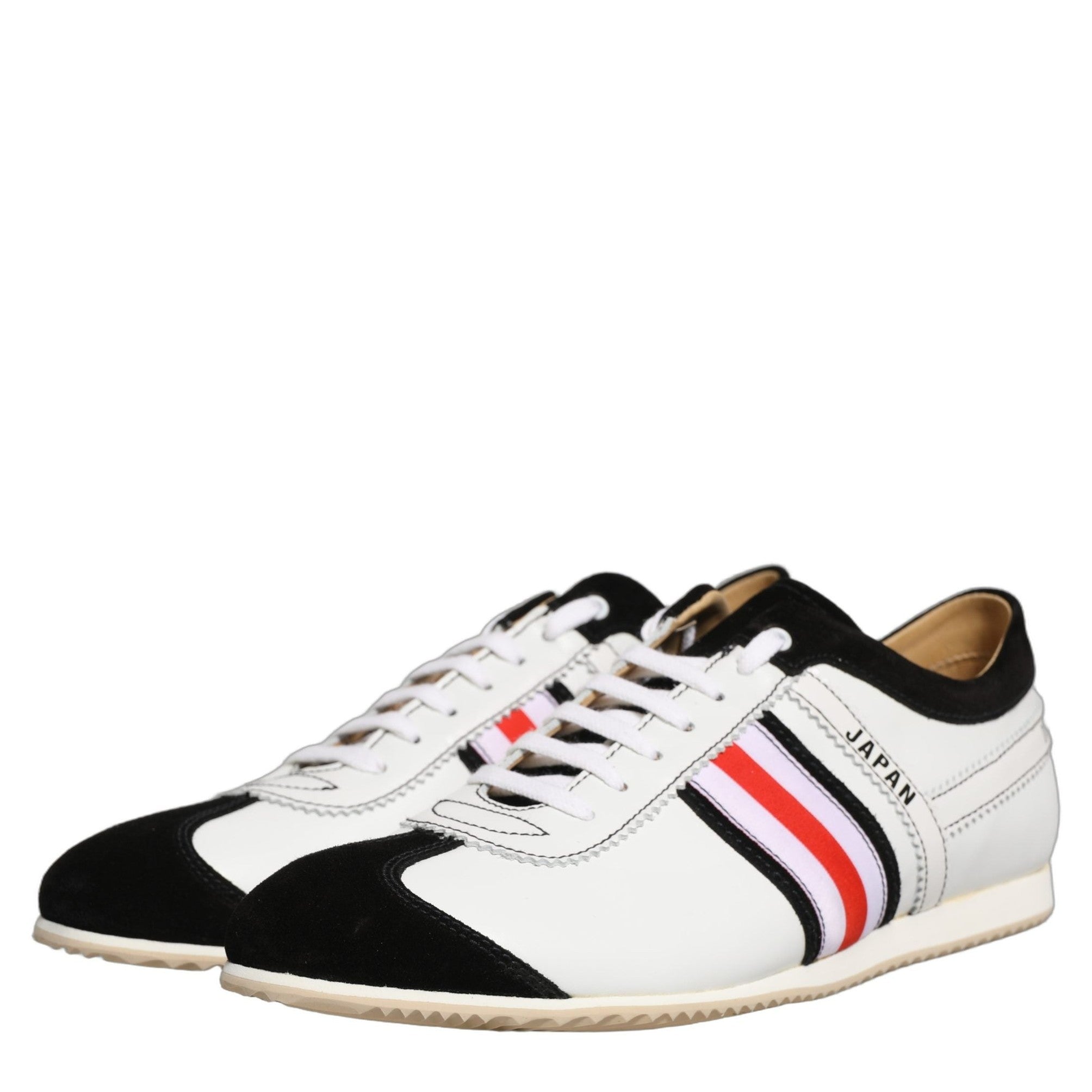 Dolce & Gabbana Black White Leather Suede Low Top Sneakers Shoes Dolce & Gabbana