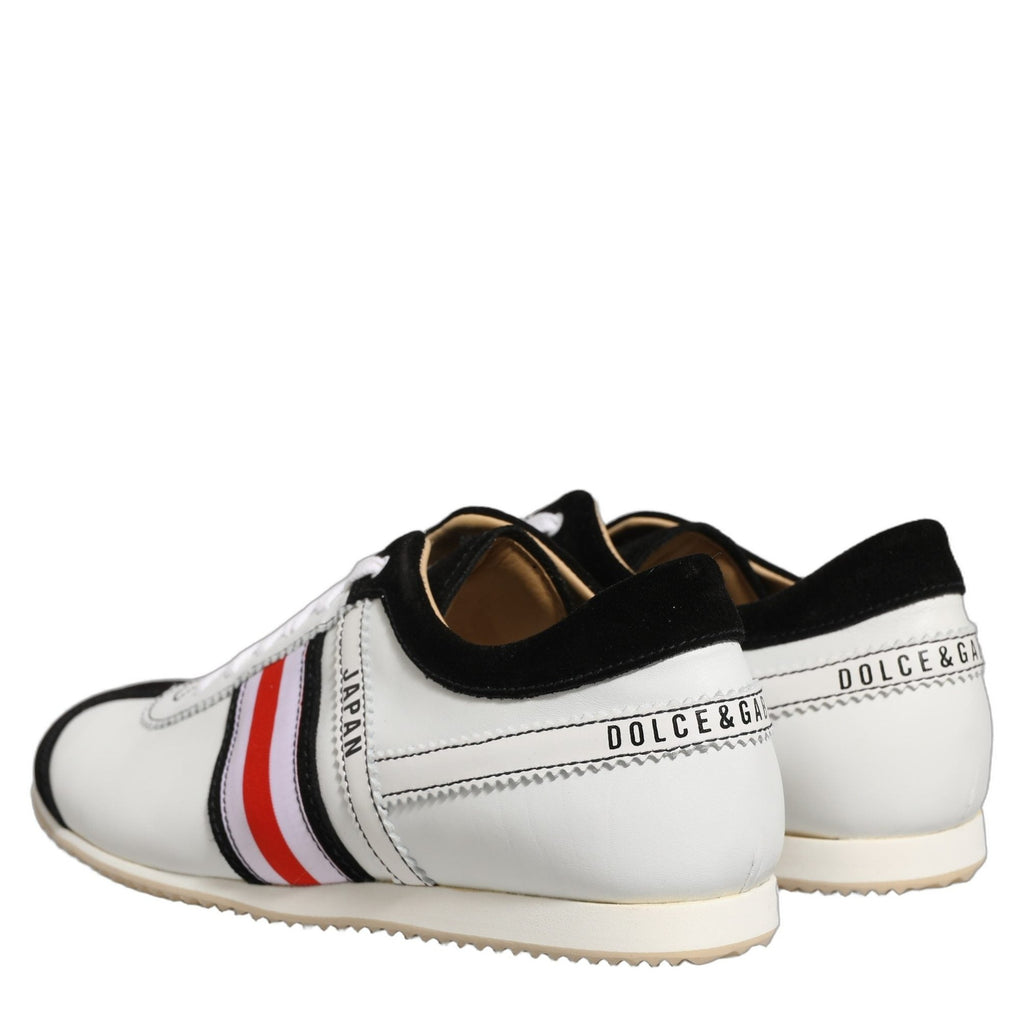 Dolce & Gabbana Black White Leather Suede Low Top Sneakers Shoes Dolce & Gabbana