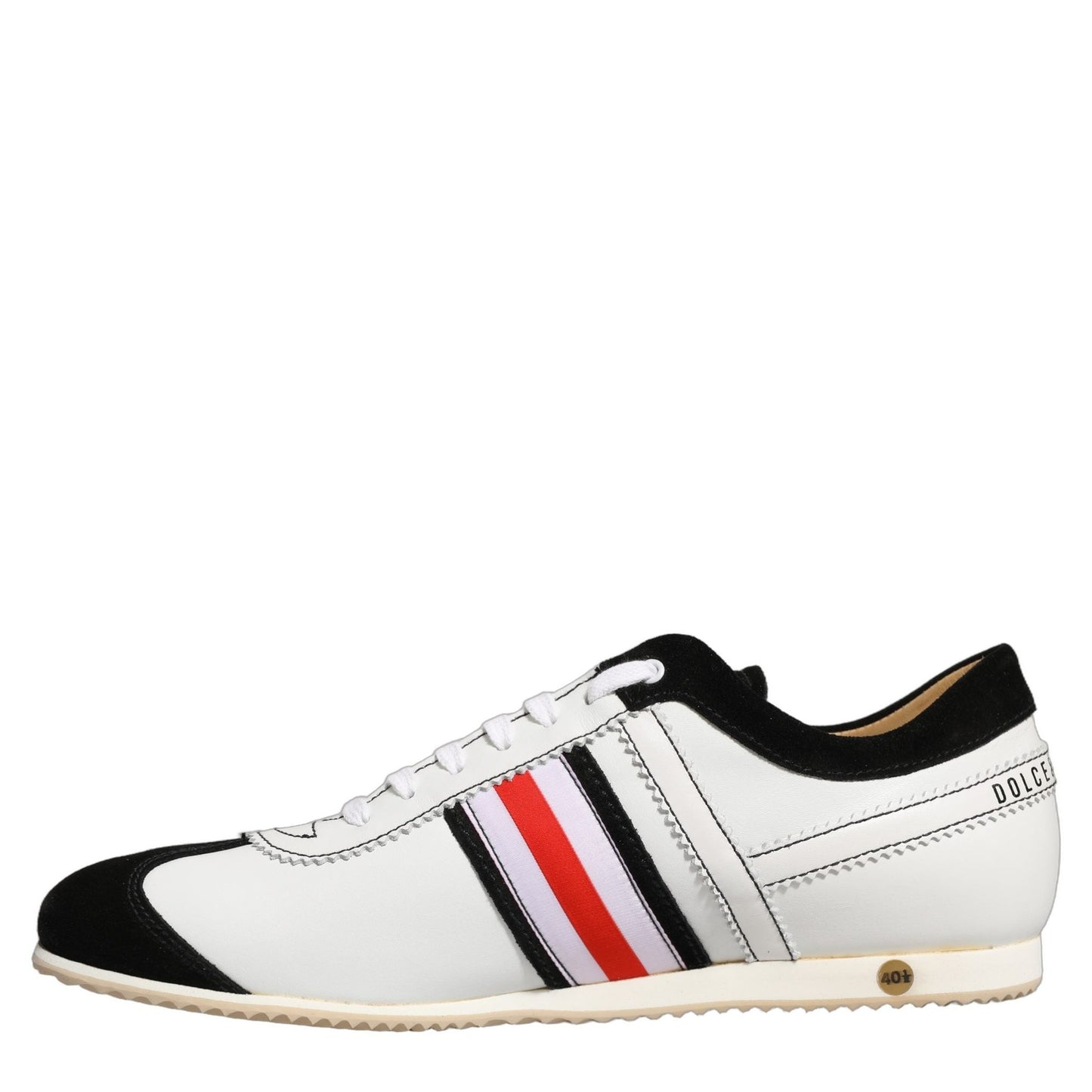 Dolce & Gabbana Black White Leather Suede Low Top Sneakers Shoes Dolce & Gabbana