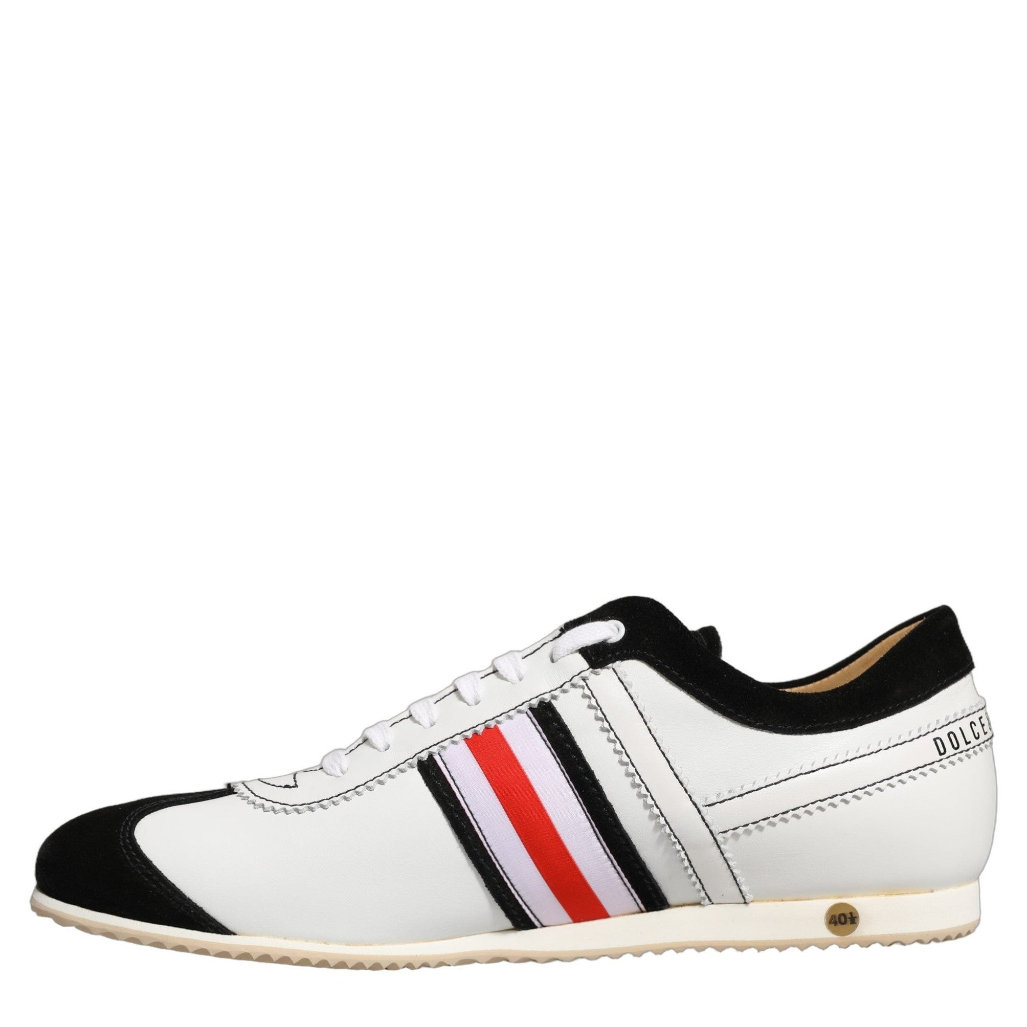 Dolce & Gabbana Black White Leather Suede Low Top Sneakers Shoes Dolce & Gabbana