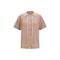 Fendi multicolor cotton shortsleeve shirt with vibrant pattern and classic collar, displayed on a plain background.
