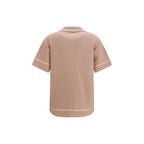 Fendi multicolor cotton shortsleeve shirt with bold pattern and classic collar, displayed flat for product detail.