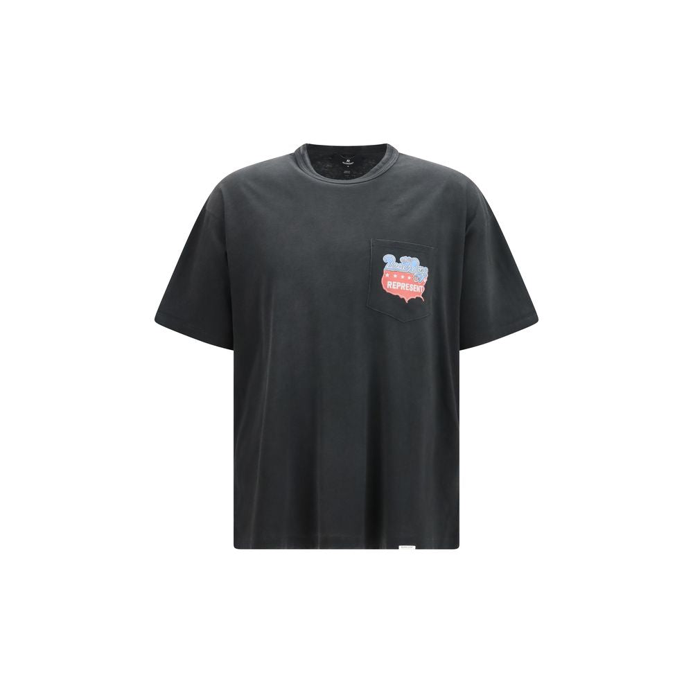 Represent Gray Cotton T-Shirt with crew neck and short sleeves, featuring a simple, stylish design.