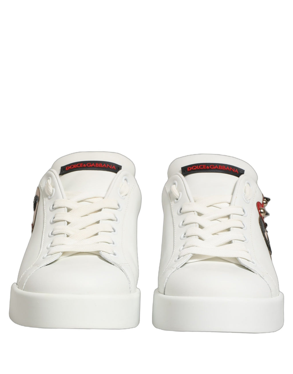 Dolce & Gabbana White Patch Calfskin Nappa Portofino Sneakers Shoes Dolce & Gabbana