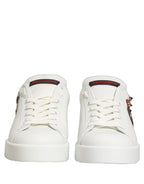 Dolce & Gabbana White Patch Calfskin Nappa Portofino Sneakers Shoes Dolce & Gabbana