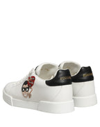 Dolce & Gabbana White Patch Calfskin Nappa Portofino Sneakers Shoes Dolce & Gabbana