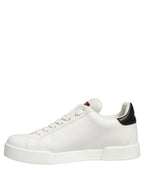 Dolce & Gabbana White Patch Calfskin Nappa Portofino Sneakers Shoes Dolce & Gabbana