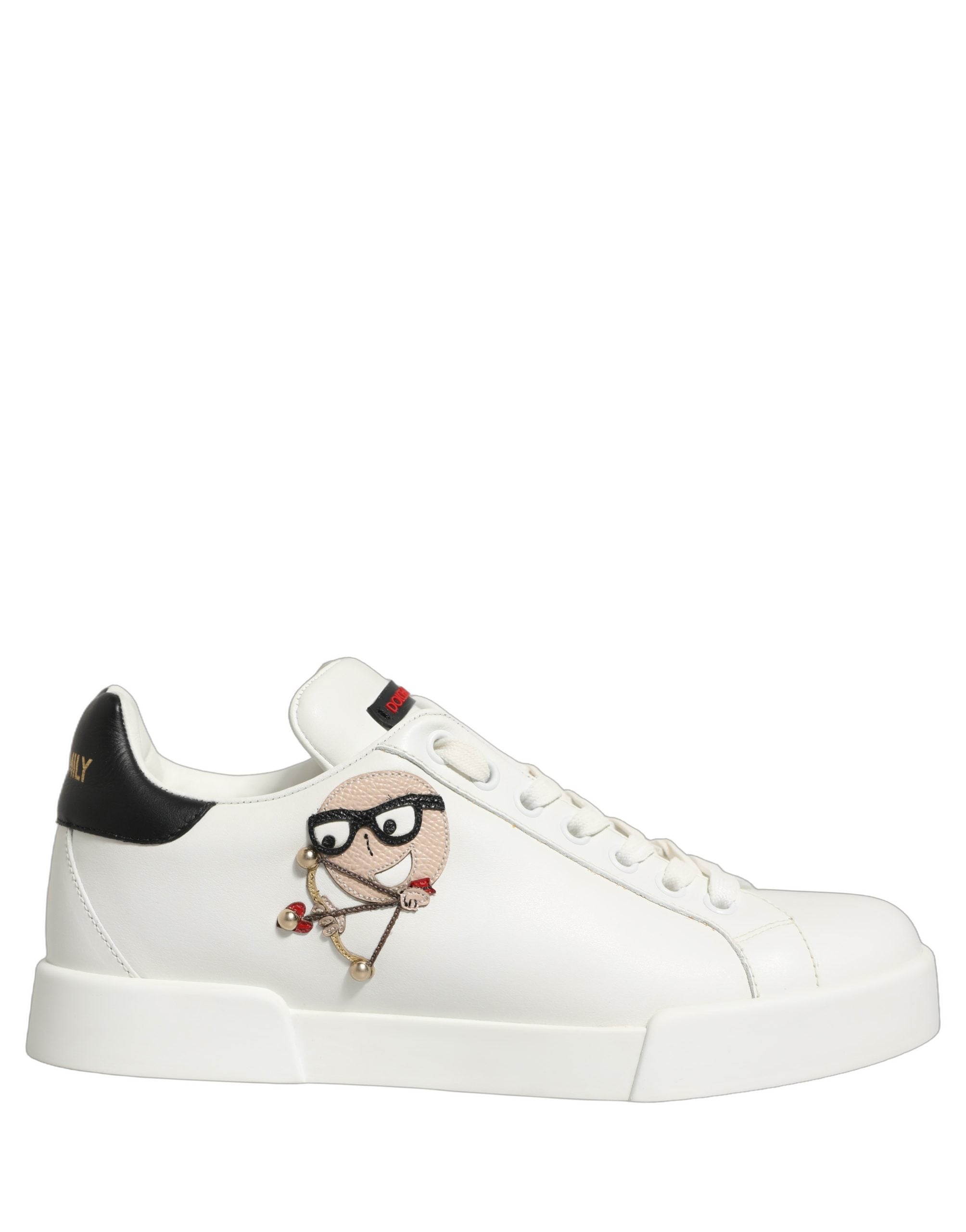 Dolce & Gabbana White Patch Calfskin Nappa Portofino Sneakers Shoes Dolce & Gabbana