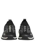 Dolce & Gabbana Black White Sorrento Slip-On Logo Sneakers Shoes Dolce & Gabbana