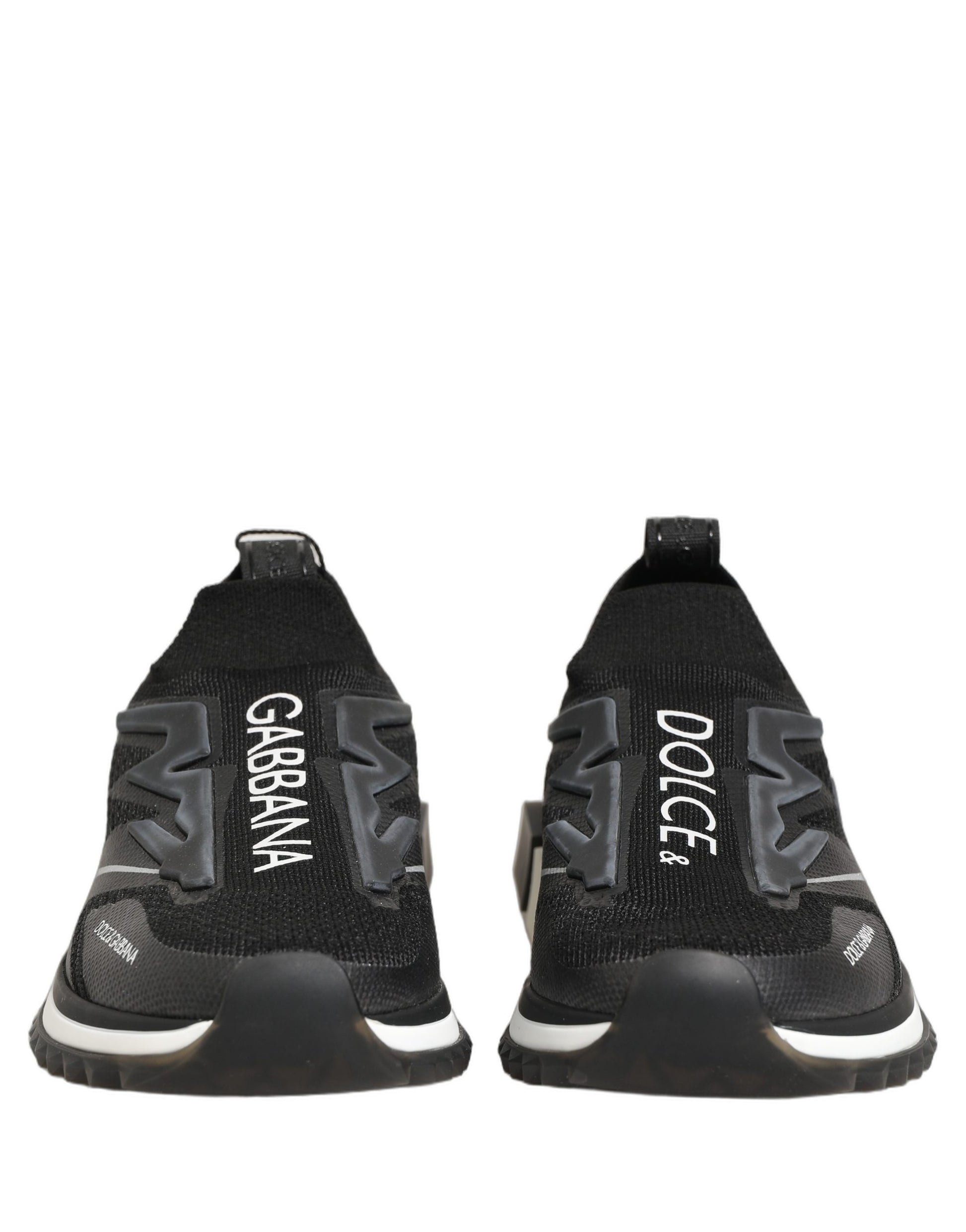 Dolce & Gabbana Black White Sorrento Slip-On Logo Sneakers Shoes Dolce & Gabbana