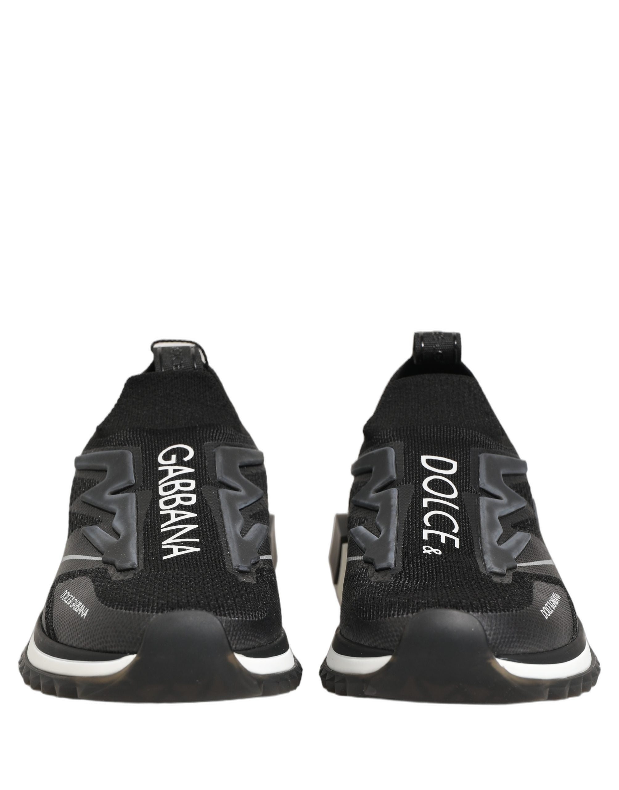Dolce & Gabbana Black White Sorrento Slip-On Logo Sneakers Shoes Dolce & Gabbana