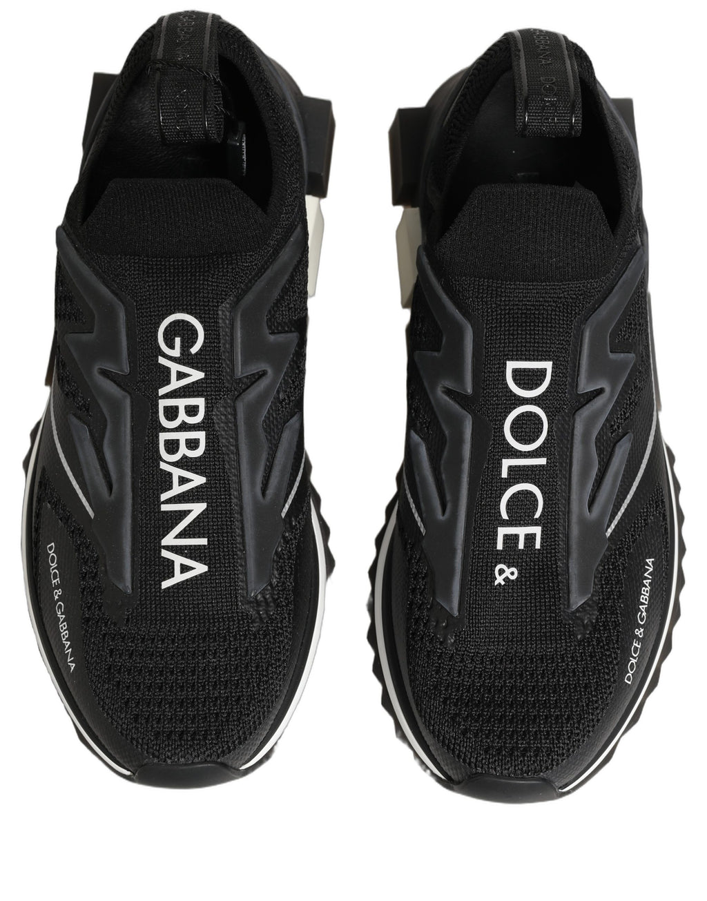 Dolce & Gabbana Black White Sorrento Slip-On Logo Sneakers Shoes Dolce & Gabbana