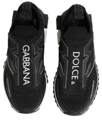 Dolce & Gabbana Black White Sorrento Slip-On Logo Sneakers Shoes Dolce & Gabbana
