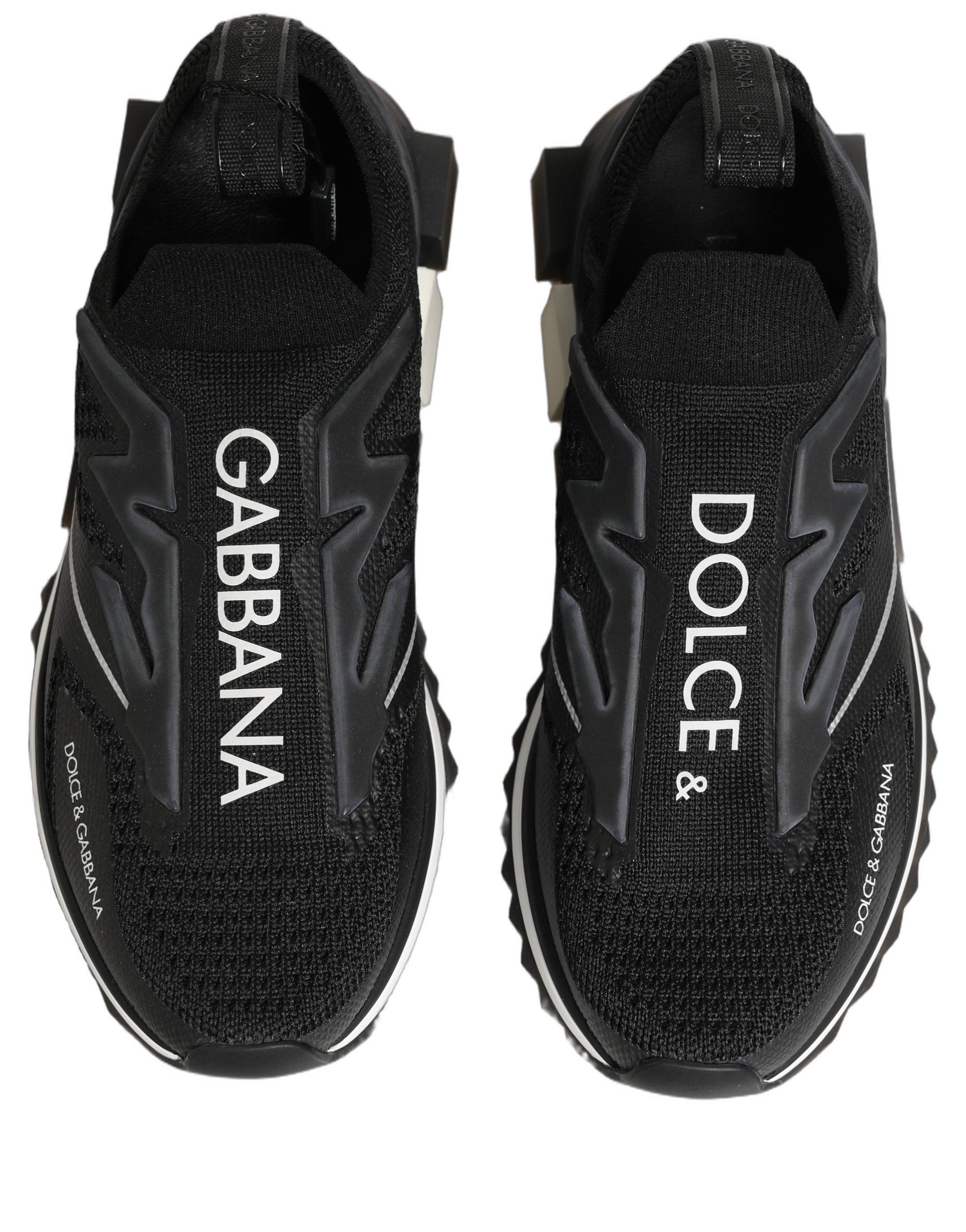 Dolce & Gabbana Black White Sorrento Slip-On Logo Sneakers Shoes Dolce & Gabbana