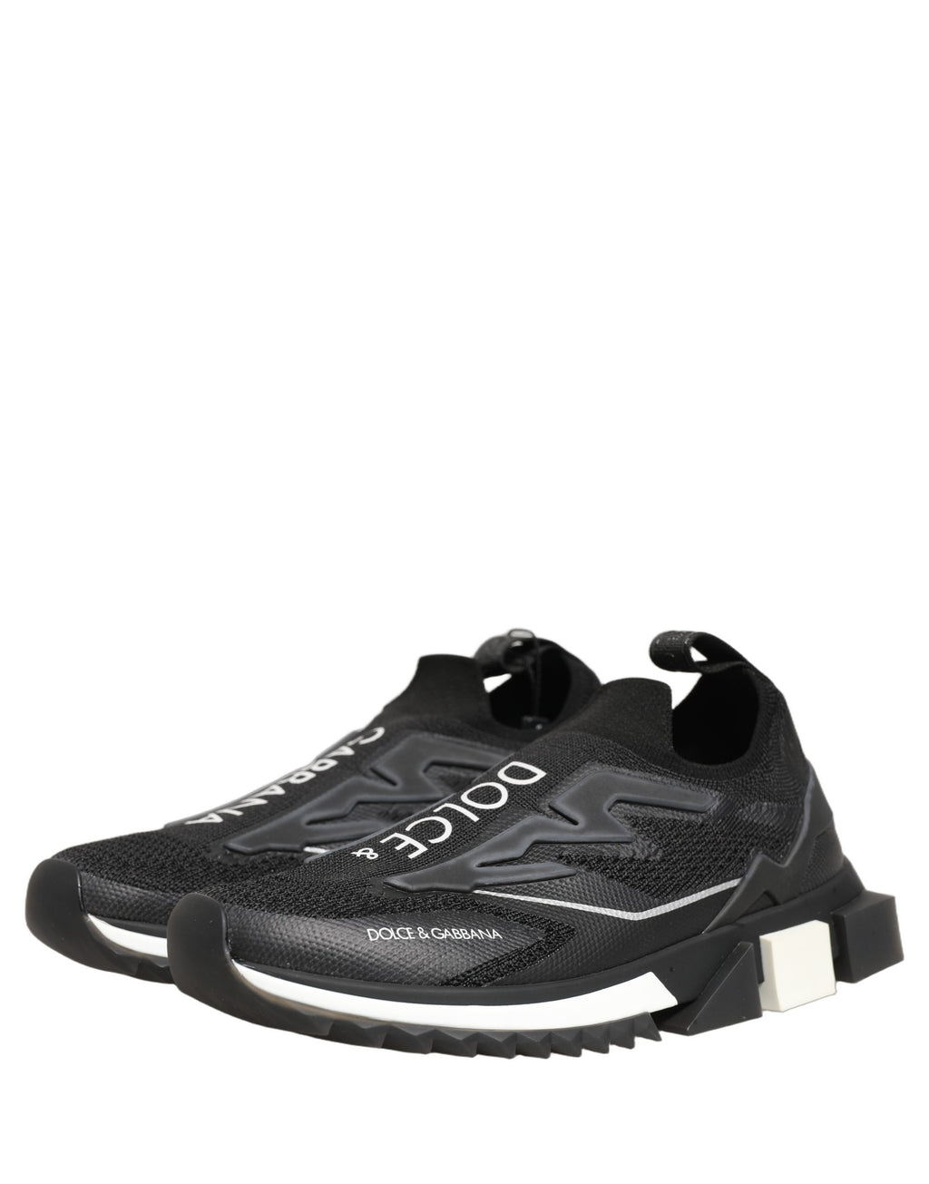 Dolce & Gabbana Black White Sorrento Slip-On Logo Sneakers Shoes Dolce & Gabbana
