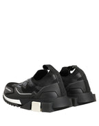 Dolce & Gabbana Black White Sorrento Slip-On Logo Sneakers Shoes Dolce & Gabbana