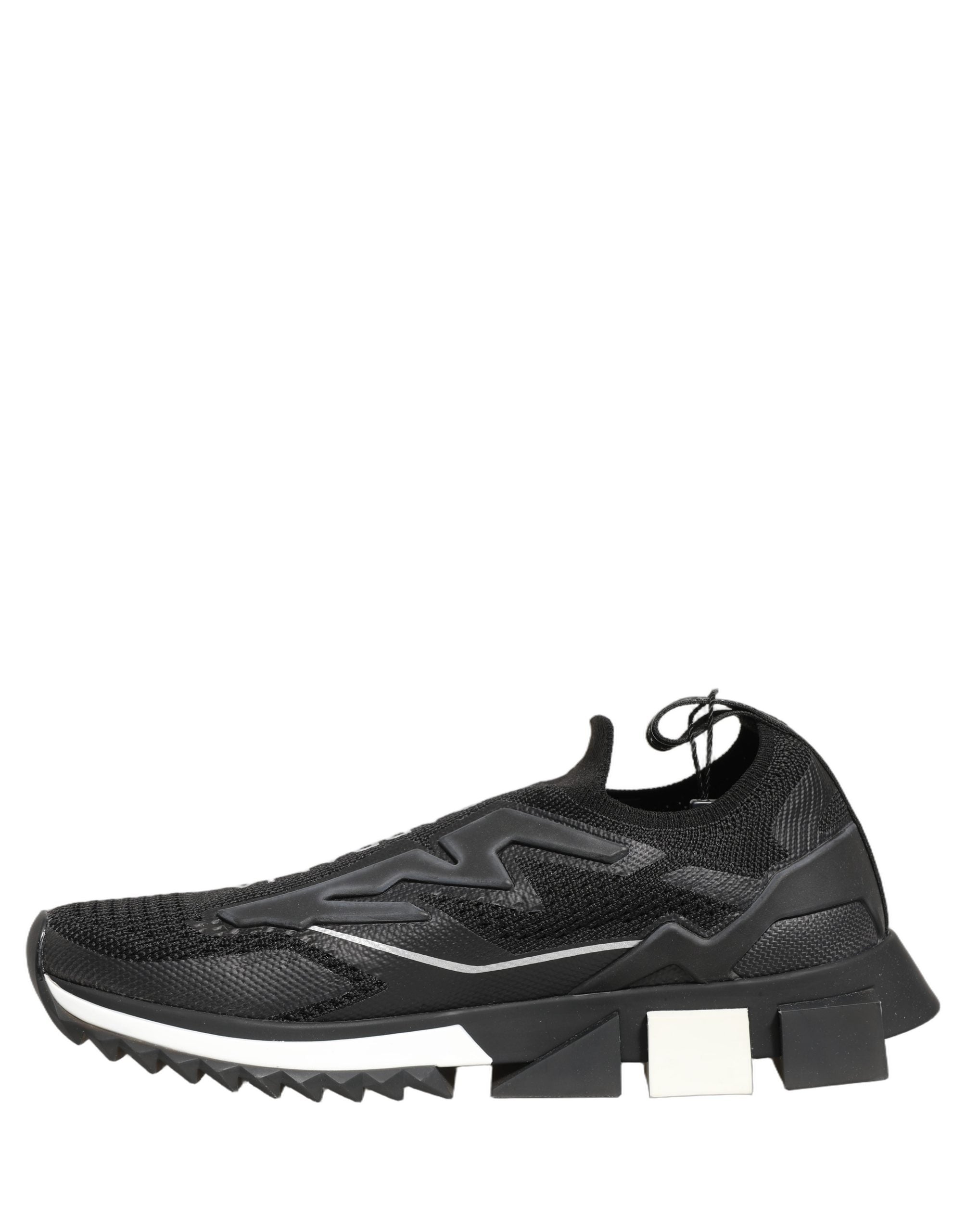 Dolce & Gabbana Black White Sorrento Slip-On Logo Sneakers Shoes Dolce & Gabbana