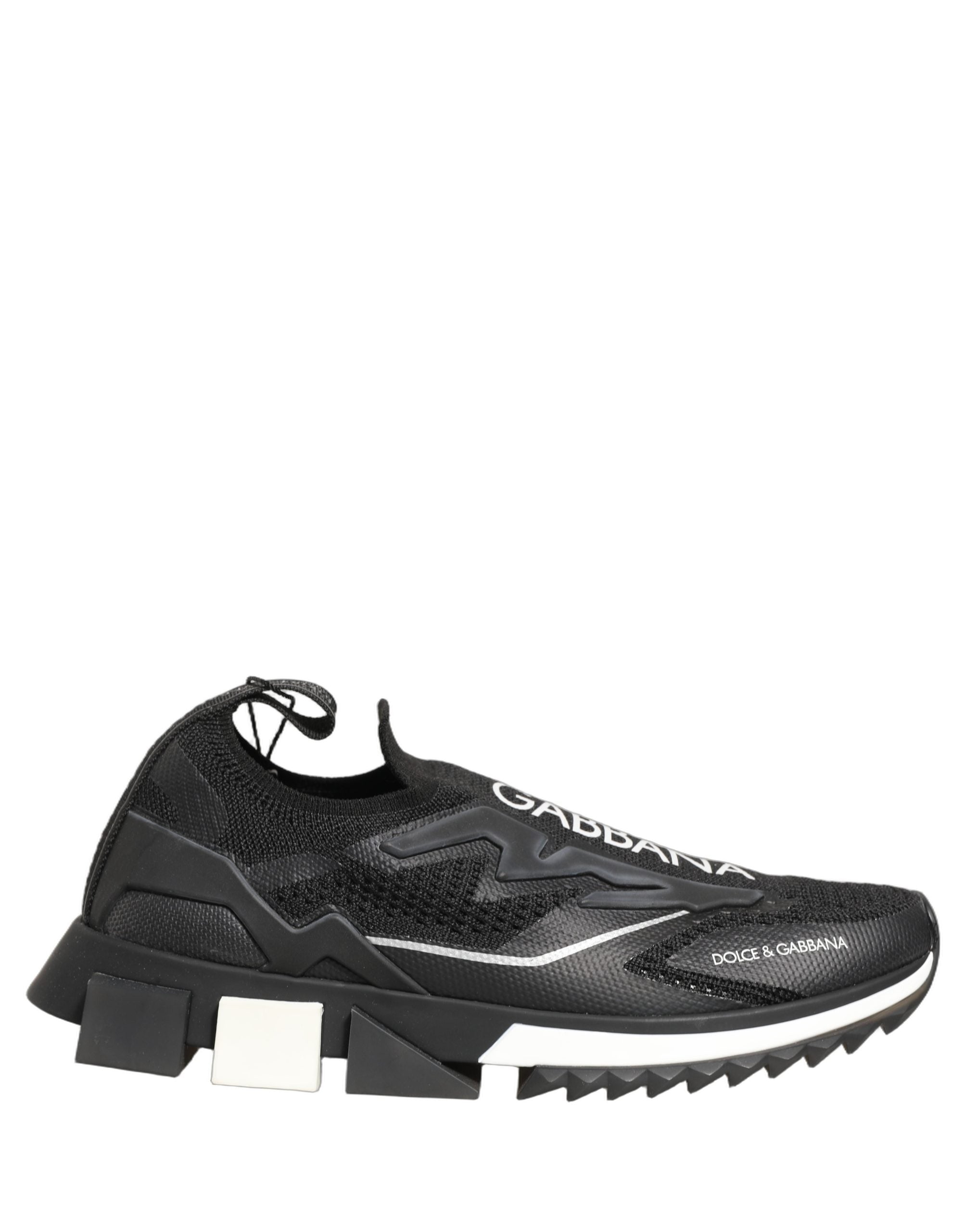 Dolce & Gabbana Black White Sorrento Slip-On Logo Sneakers Shoes Dolce & Gabbana