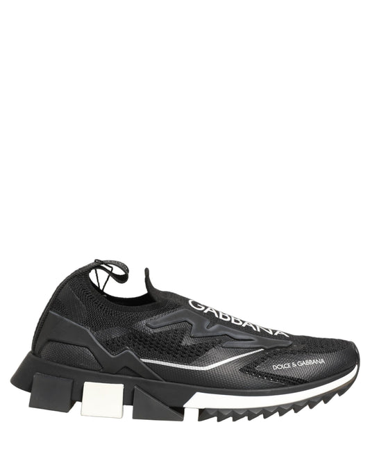 Dolce & Gabbana Black White Sorrento Slip-On Logo Sneakers Shoes Dolce & Gabbana