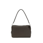 Fendi brown calf leather Bos Taurus shoulder bag with gold-tone hardware and structured design.