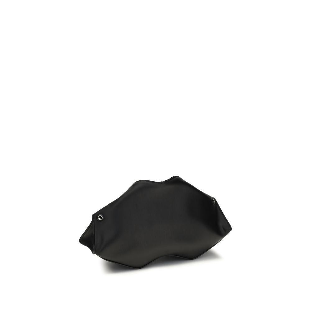 Alexander McQueen Black Calf Leather Bos Taurus Clutch Bag Alexander McQueen