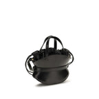 Balmain black calf leather Bos Taurus shoulder bag with gold hardware and structured design.