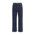 Fendi Blue Cotton Straight-Leg Jeans Fendi