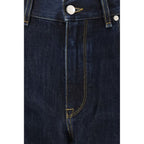 Fendi Blue Cotton Straight-Leg Jeans Fendi